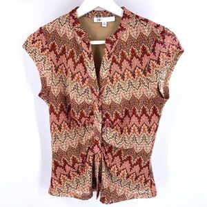 DR2 by Daniel Rainn Cap Sleeve Ruched Button Front Top Size XS NWOT